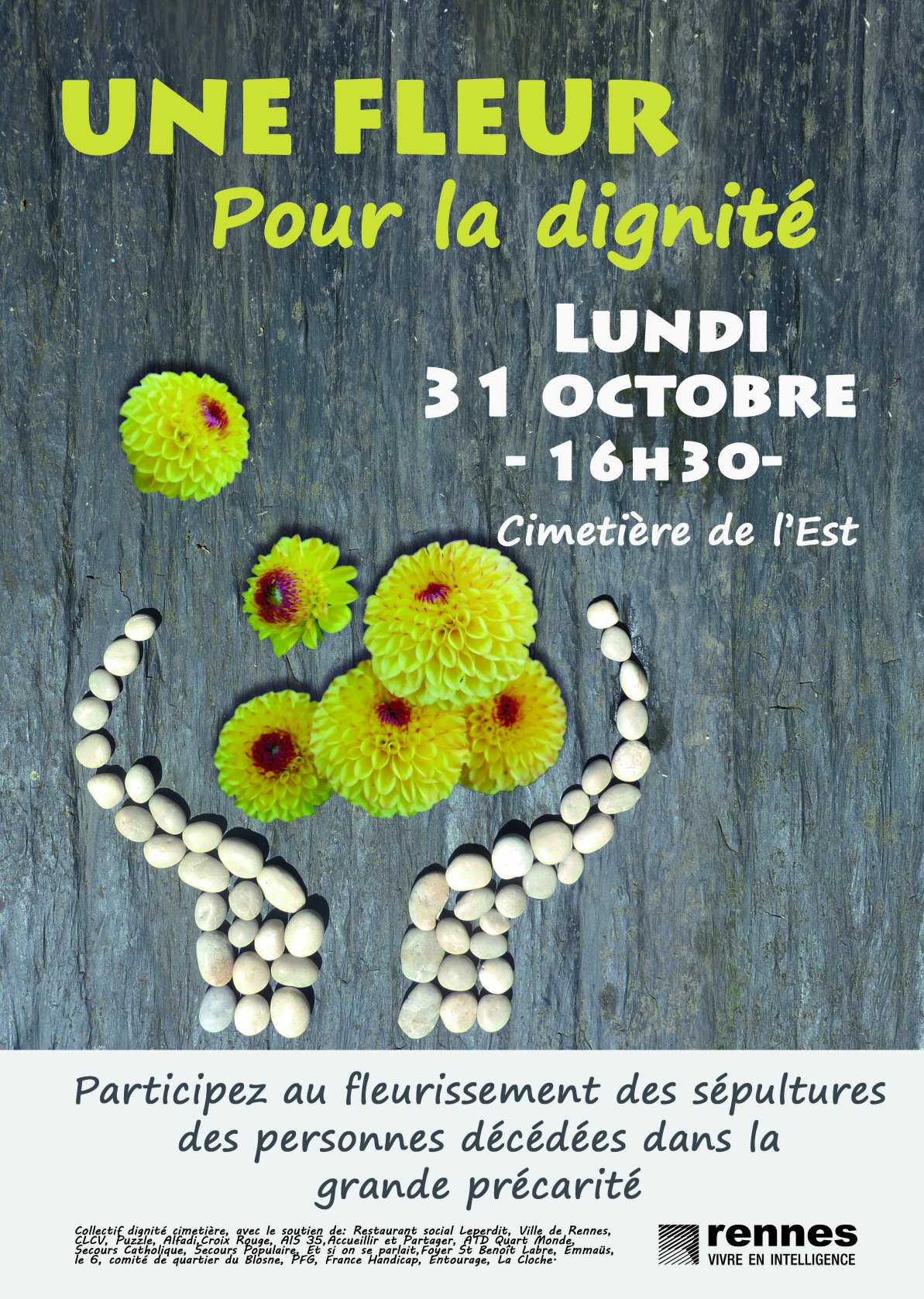 Affiche de l'événement "Un fleur pour la dignité"